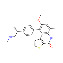 CNC[C@H](C)c1ccc(-c2c(OC)cc(C)c3[nH]c(=O)c4sccc4c23)cc1 ZINC000165099438