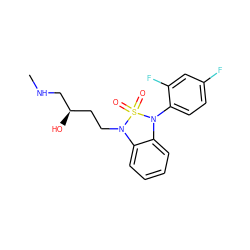 CNC[C@H](O)CCN1c2ccccc2N(c2ccc(F)cc2F)S1(=O)=O ZINC000049035912