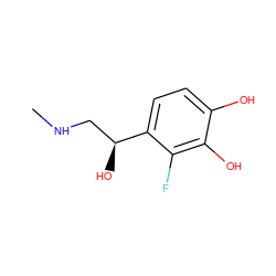 CNC[C@H](O)c1ccc(O)c(O)c1F ZINC000011422476