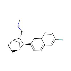 CNC[C@H]1[C@H]2CC[C@@H](C2)[C@@H]1c1ccc2cc(F)ccc2c1 ZINC000100966415