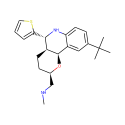 CNC[C@H]1CC[C@@H]2[C@H](O1)c1cc(C(C)(C)C)ccc1N[C@H]2c1cccs1 ZINC000049050384