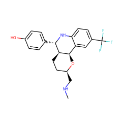 CNC[C@H]1CC[C@@H]2[C@H](O1)c1cc(C(F)(F)F)ccc1N[C@H]2c1ccc(O)cc1 ZINC000049047330