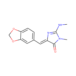 CNC1=N/C(=C\c2ccc3c(c2)OCO3)C(=O)N1C ZINC000072107971