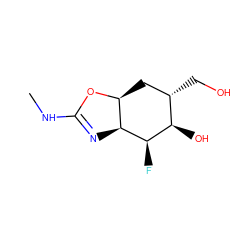 CNC1=N[C@H]2[C@H](C[C@H](CO)[C@@H](O)[C@H]2F)O1 ZINC000148982831