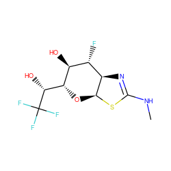 CNC1=N[C@H]2[C@H](O[C@H]([C@@H](O)C(F)(F)F)[C@@H](O)[C@@H]2F)S1 ZINC000148836875