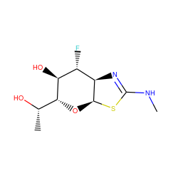 CNC1=N[C@H]2[C@H](O[C@H]([C@H](C)O)[C@@H](O)[C@@H]2F)S1 ZINC000148888140