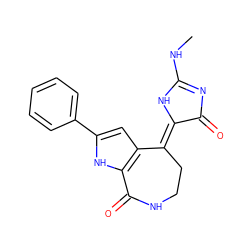 CNC1=NC(=O)/C(=C2\CCNC(=O)c3[nH]c(-c4ccccc4)cc32)N1 ZINC000073197599