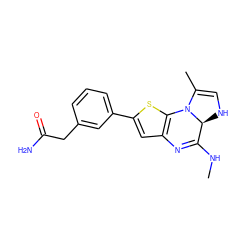 CNC1=Nc2cc(-c3cccc(CC(N)=O)c3)sc2N2C(C)=CN[C@@H]12 ZINC000101442185