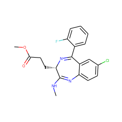 CNC1=Nc2ccc(Cl)cc2C(c2ccccc2F)=N[C@H]1CCC(=O)OC ZINC000013860470