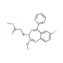 CNC1=Nc2ccc(Cl)cc2C(c2ccccn2)=N[C@H]1CCC(=O)OC ZINC000013860479