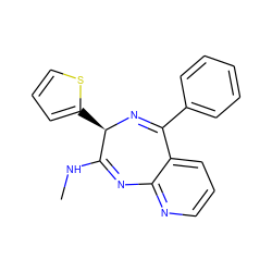 CNC1=Nc2ncccc2C(c2ccccc2)=N[C@@H]1c1cccs1 ZINC000035876043