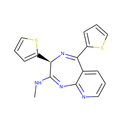 CNC1=Nc2ncccc2C(c2cccs2)=N[C@@H]1c1cccs1 ZINC000035930327