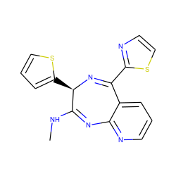 CNC1=Nc2ncccc2C(c2nccs2)=N[C@@H]1c1cccs1 ZINC000040913395