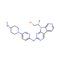 CNC1CCN(c2ccc(Nc3ncc4c5ccncc5n([C@@H](C)CO)c4n3)nc2)CC1 ZINC000169706816