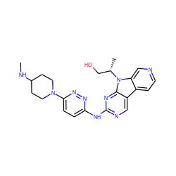 CNC1CCN(c2ccc(Nc3ncc4c5ccncc5n([C@@H](C)CO)c4n3)nn2)CC1 ZINC000169706821