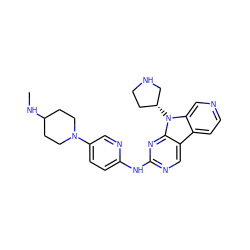 CNC1CCN(c2ccc(Nc3ncc4c5ccncc5n([C@@H]5CCNC5)c4n3)nc2)CC1 ZINC000169706790