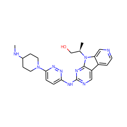 CNC1CCN(c2ccc(Nc3ncc4c5ccncc5n([C@H](C)CO)c4n3)nn2)CC1 ZINC000169706834