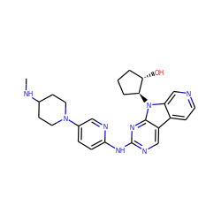 CNC1CCN(c2ccc(Nc3ncc4c5ccncc5n([C@H]5CCC[C@@H]5O)c4n3)nc2)CC1 ZINC000169706848