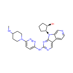 CNC1CCN(c2ccc(Nc3ncc4c5ccncc5n([C@H]5CCC[C@H]5O)c4n3)nn2)CC1 ZINC000169706814