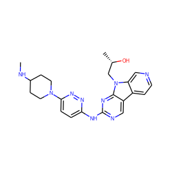 CNC1CCN(c2ccc(Nc3ncc4c5ccncc5n(C[C@H](C)O)c4n3)nn2)CC1 ZINC000169706859