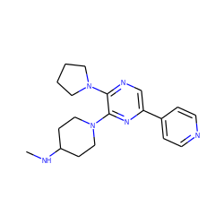 CNC1CCN(c2nc(-c3ccncc3)cnc2N2CCCC2)CC1 ZINC000045337438