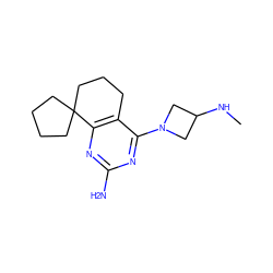 CNC1CN(c2nc(N)nc3c2CCCC32CCCC2)C1 ZINC000049031721