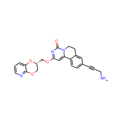 CNCC#Cc1ccc2c(c1)CCn1c-2cc(OC[C@@H]2COc3ncccc3O2)nc1=O ZINC000220113311