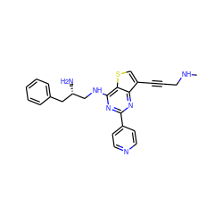 CNCC#Cc1csc2c(NC[C@@H](N)Cc3ccccc3)nc(-c3ccncc3)nc12 ZINC000223684085