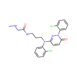 CNCC(=O)NCCCN(c1ccc(=O)n(-c2ccccc2Cl)n1)c1ccccc1Cl ZINC000014961564