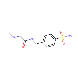 CNCC(=O)NCc1ccc(S(N)(=O)=O)cc1 ZINC000013800495