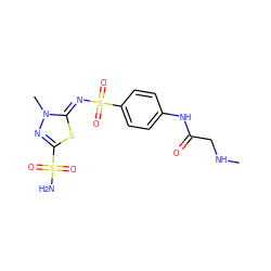 CNCC(=O)Nc1ccc(S(=O)(=O)/N=c2\sc(S(N)(=O)=O)nn2C)cc1 ZINC000013800527