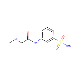 CNCC(=O)Nc1cccc(S(N)(=O)=O)c1 ZINC000013800487