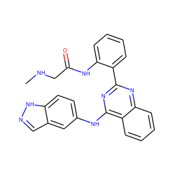 CNCC(=O)Nc1ccccc1-c1nc(Nc2ccc3[nH]ncc3c2)c2ccccc2n1 ZINC000149349251