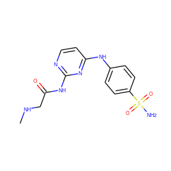 CNCC(=O)Nc1nccc(Nc2ccc(S(N)(=O)=O)cc2)n1 ZINC000013800536