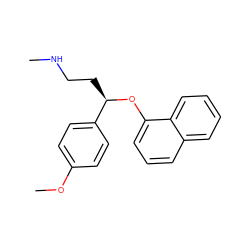 CNCC[C@@H](Oc1cccc2ccccc12)c1ccc(OC)cc1 ZINC000013588082