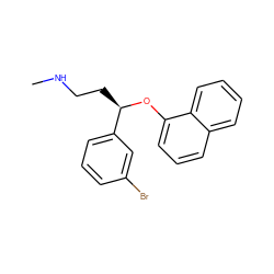 CNCC[C@@H](Oc1cccc2ccccc12)c1cccc(Br)c1 ZINC000013588060