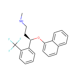 CNCC[C@@H](Oc1cccc2ccccc12)c1ccccc1C(F)(F)F ZINC000013588064