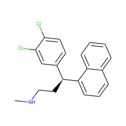 CNCC[C@@H](c1ccc(Cl)c(Cl)c1)c1cccc2ccccc12 ZINC000040896555