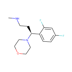 CNCC[C@@H](c1ccc(F)cc1F)N1CCOCC1 ZINC000084174500