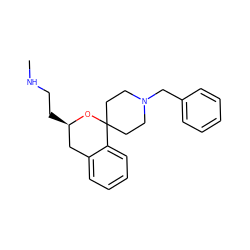 CNCC[C@@H]1Cc2ccccc2C2(CCN(Cc3ccccc3)CC2)O1 ZINC000013491905