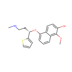 CNCC[C@H](Oc1cccc2c(OC)c(O)ccc12)c1cccs1 ZINC000027096431