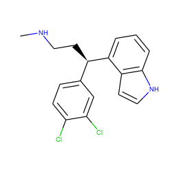 CNCC[C@H](c1ccc(Cl)c(Cl)c1)c1cccc2[nH]ccc12 ZINC000040379022