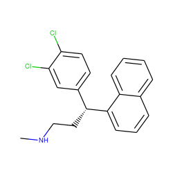 CNCC[C@H](c1ccc(Cl)c(Cl)c1)c1cccc2ccccc12 ZINC000040393656