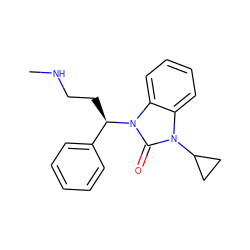 CNCC[C@H](c1ccccc1)n1c(=O)n(C2CC2)c2ccccc21 ZINC000034986364