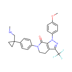 CNCC1(c2ccc(N3CCc4c(C(F)(F)F)nn(-c5ccc(OC)cc5)c4C3=O)cc2)CC1 ZINC000034014207