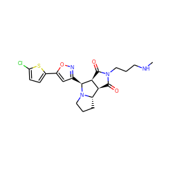 CNCCCN1C(=O)[C@H]2[C@@H](C1=O)[C@@H]1CCCN1[C@H]2c1cc(-c2ccc(Cl)s2)on1 ZINC000059062361