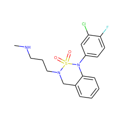 CNCCCN1Cc2ccccc2N(c2ccc(F)c(Cl)c2)S1(=O)=O ZINC000049049106