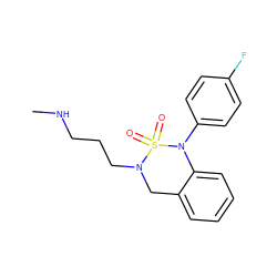 CNCCCN1Cc2ccccc2N(c2ccc(F)cc2)S1(=O)=O ZINC000049053901