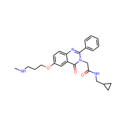 CNCCCOc1ccc2nc(-c3ccccc3)n(CC(=O)NCC3CC3)c(=O)c2c1 ZINC000058591197