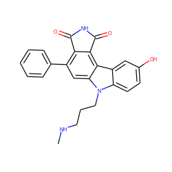 CNCCCn1c2ccc(O)cc2c2c3c(c(-c4ccccc4)cc21)C(=O)NC3=O ZINC000040847235